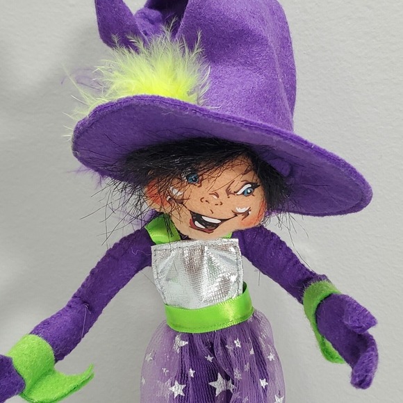 Annalee 2009 Purple Witch Elf Doll 9in Halloween Poseable Felt Decor‎ Figure - Picture 2 of 11